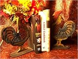 Cast Iron Rooster Bookends - Set of 2