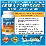 100% Pure Green Coffee Bean Extract, 400 mg, 90 Veg. Capsules (The GOLD Standard Green Coffee Extract, with 50% Chlorogeni...