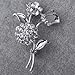 YAZILIND Silver Plated Rose Flower Shape Carved Full Shining Brooches and Pins Bridal