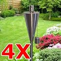 4x Edelstahl Gartenfackeln 120cm