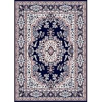 Traditional Area Rug, Home Dynamix Premium 4'x5' Navy Blue