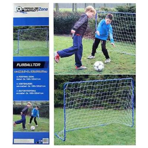 Fußballtor, Ballwand Torwand 182 x 122 cm, stabiles Metalltor, Spielspaß im Garten