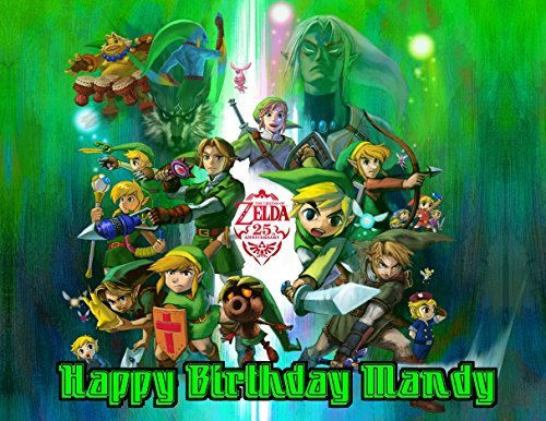 Legend of Zelda Edible Image Photo Cake Frosting Icing Topper Sheet Personalized Custom Customized Birthday Party - 1/4 Sheet - 79544