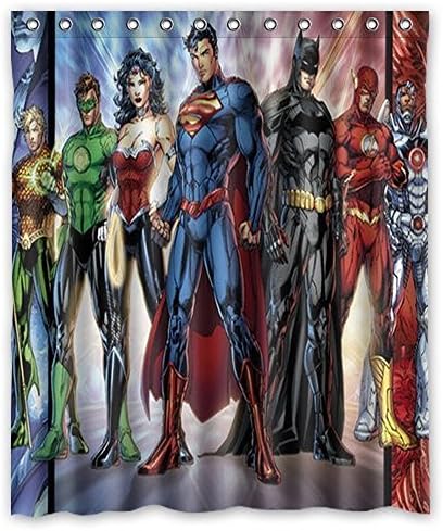 Brooding Youth Custom Dc Comics Justice League Superheroes Comics Shower Curtains Bathroom,60X72 Inch