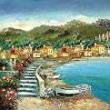 San Tropez Original Handpainted by L. Tiva - 32x32x1.5"