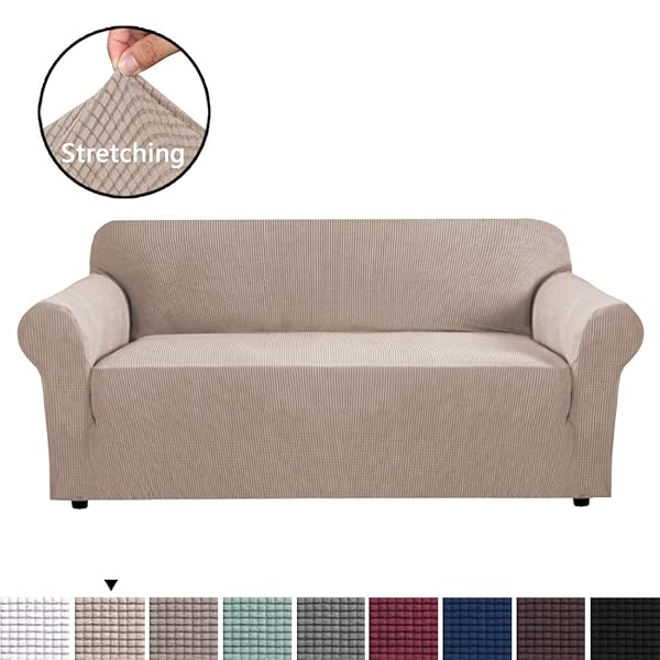 H Versailtex Modern Spandex 1 Piece Sofa Cover Lycra Jacquard High