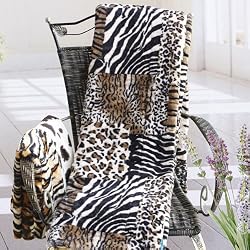 Blancho Bedding - [Animal Patchwork] Micro Mink Throw Blanket with 14.5 OZ filling (50 by 70 inches)