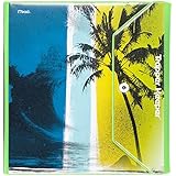 Mead Trapper Keeper Round Ring Binder, 1.5 Inch, Fashion Wave & Palm Trees, Blue/Green (73425)