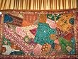 Eastern Magic Brown Gold Bead Vintage India Decor Sari Tapestry Wall Hanging Throw 70x44