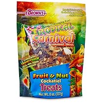 F.M. Brown's Tropical Carnival Fruit and Nut Cockatiel Conure and Lovebird Pet Treat, 8-Ounce
