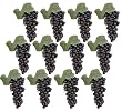 12 Clusters (With 1296 Grasses) 5.5" Artificial Grapes with Leaves Burgundy 2 Tone