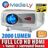 Produkt-Bild: MediaLy LCD X2000-DVBT HDMI BEAMER PROJEKTOR 2000 LUMEN HD DVB-T