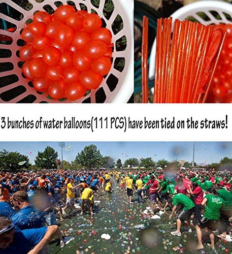 MagicKIDS Magic Water Balloons Refill Kit - Fill in 60 Seconds - 111 Total Water Balloons - BEST Gift for Outdoor Sports Like Picnics, Pool Parties and Summertime Fun etc. (Red 3bunches)