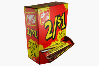 Slim Jim 2 $1 100 Display Pack by Dried Beef