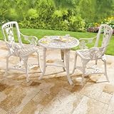 BrylaneHome 3-Pc Rose Bistro Set (WHITE,0)