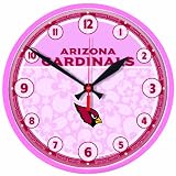 NFL Arizona Cardinals Round Clock "Pink Background"