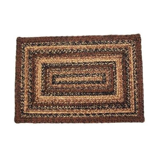  New IHF Braided Jute Rectangle Area/Accent Rug Heritage Cappuccino