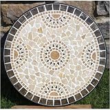 Outdoor Living : Alfresco Home 21-0841 Pebble Sole 48 Inch Round Table Top with Umbrella Hole