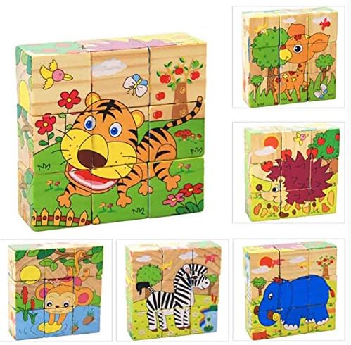 Cellrizon Kids Educational 3D Wood Jigsaw Ppuzzles Forests Animals 9 Pieces Toy