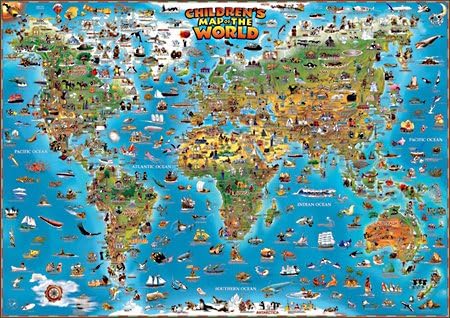 Dino's Children's World Map - 500 pc jigsaw puzzle