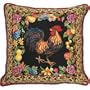 123 Creations C271.22x22 inch Rooster Leopard Border Needlepoint Pillow - 100 Percent Wool