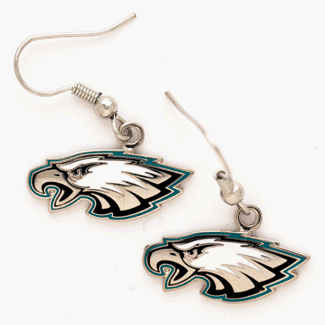 Philadelphia Eagles Enameled NFL Team Logo Dangle Earrings