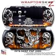 Chrome Skulls on Fire WraptorSkinz Skin and Screen Protector Kit fits Sony PSP 3000