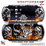 Chrome Skulls on Fire WraptorSkinz Skin and Screen Protector Kit fits Sony  ....