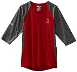 MLB Boys' Los Angeles Angels 3/4 Sleeve Crew Neck Featherweight Tech Fleece Pullover (Pro Scarlet/Pro Carbon Heather, Medium)