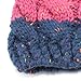 Bodvera Warm Chunky Soft Stretch Cable Knit Slouchy Straps Slit Pom pom Beanie Skully
