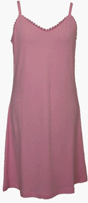 RocketWear Women's Solid Pink Cotton Knit Chemise/Nightgown