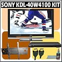 Sony Bravia W-Series KDL-40W4100 40-inch 1080P LCD HDTV + Sony DVD Player w/ Wall Mount Accessory Kit
