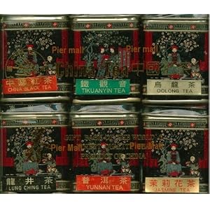 China Tea Loose Leaf Sampler Gift Pack - 6 Tins (Random Selection from: Pu Erh, Oolong,... by PierMall Teas