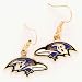 Baltimore Ravens Enameled NFL Team Logo Dangle Earrings