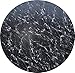 Fitted Vinyl Tablecloth Round - Fits 44 to 48 inch Tables (Black Marble)