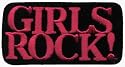 Girls Rock! - Pink on Black - Embroidered Iron On or Sew On Patch