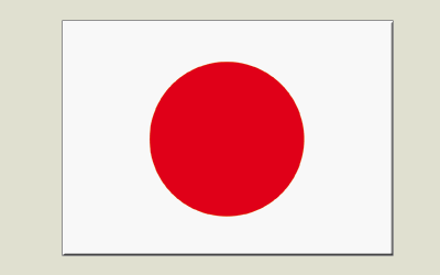 Adhésif autocollant / sticker Drapeau Japon - 7 x 10 cm