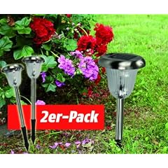 Solar-Gartenleuchte SGL-P2, Edelstahl, m. Erdspie�, Hx� 40x13cm, 2er Pack!