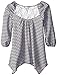 My Michelle Big Girls' Chevron-Printed Peasant Top with Lace-Back Yoke