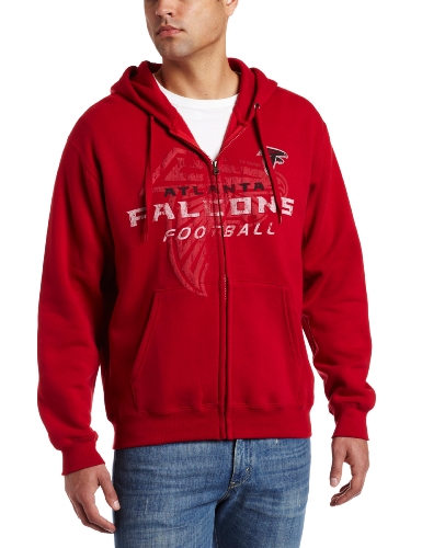 NFL Men's Atlanta Falcons Touchback IV Long Sleeve Fullzip Hooded Fleece (Bright Cardinal, Large)