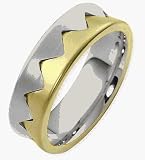7mm Contemporary 14 Karat Two-Tone Gold Wedding Band