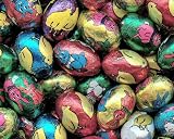 Candy chocolate Easter Foiled Eggs (approx 19mm length) 40 loose eggs