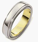 Plain 6mm 14 Karat Two-Tone Gold Wedding Band Ring