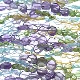 Multicolored Stones : Oval-Plain - 5mm Diameter, Sold by: 16 Inch Strand with Angel Mountain Beads Heart Charm (.625 x .570 inches)