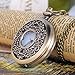 Souarts Antique Bronze Color Round Hollow Flower Pocket Watch