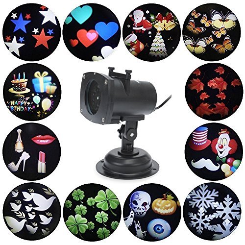 Projector Lights 12 Pattern Gobos Garden Lamp Lighting Waterproof
