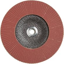 PFERD Polifan SG Abrasive Flap Disc, Type 27, Threaded Hole, Phenolic Resin Backing, Aluminum Oxide