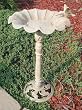 Hummingbird and Flower Cast Iron Birdbath (Mossy Green finish)