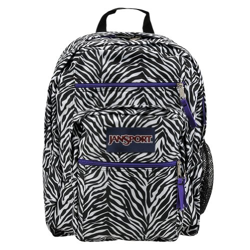 JanSport Big Student School Backpack (White/Black Cosmo Zebra/Primal Purple) JanSport Big Student School Backpack (White/Black Cosmo Zebra/Primal Purple)