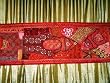 Spectacular Red Zardozi India Sari Tapestry Wall Hanging Table Runner